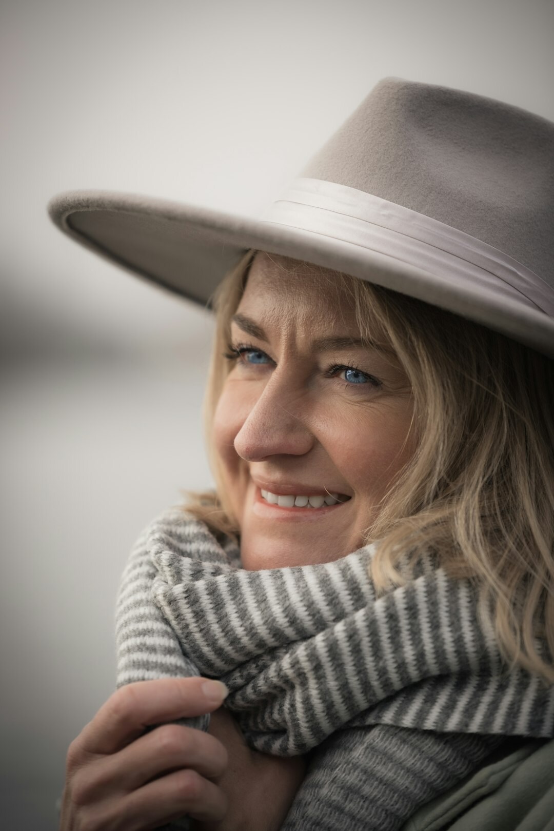 Portrait of a middle aged Scandinavian woman smiling warmly